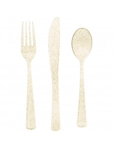 Talheres Glitter Dourado